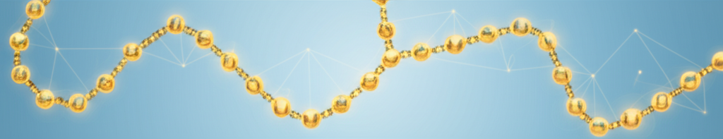 A stylized, interconnected network of shimmering, gold-colored prayer beads. Each bead is subtly stylized to resemble a common smartphone app icon (e.g., a stylized shopping cart for halal marketplace, a musical note for halal music streaming, a utensil for halal food finder, a calendar for prayer time app). The beads are connected by thin, glowing lines, suggesting a seamless and ethical digital ecosystem. The background is a soft, gradient blue, evoking a sense of peace and spirituality.